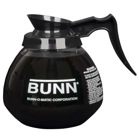 BUNN Bunn Black Handle 12 Cup Glass Coffee Decanter, PK24 42400.0024
